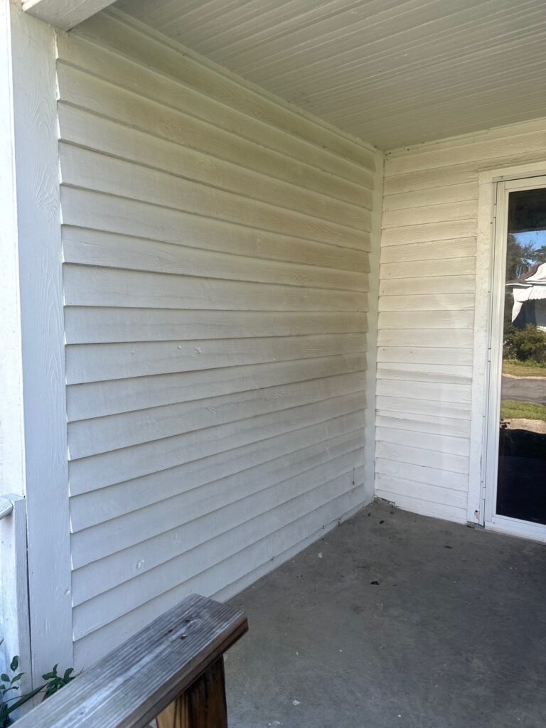 cleaning of the exterior siding and floor surfaces using pressure washing techniques to remove dirt and grime